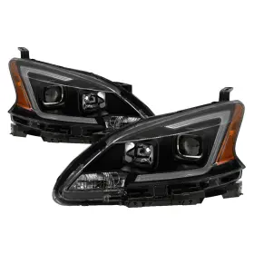 9042973 Spyder Auto Drl Led Light Bar Projector Headlights Fits 13-15 Sentra