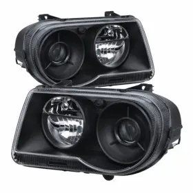 Tlx-spy9026584-cl360a70 Spyder Xtune For Chrysler 300c 2005-2010 Headlight Pair With Halogen Projector Black Tlx-spy9026584-cl360a70 Spyder Xtune For Chrysler 300c 2005-2010 Headlight Pair With Halogen Projector Black