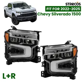 85606139 Strecos Full Led Headlight For 2022-2025 Chevy Silverado 1500 Zr2 Black Left Right Pair 85606139 Strecos Full Led Headlight For 2022-2025 Chevy Silverado 1500 Zr2 Black Left Right Pair