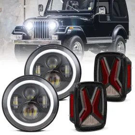 Sup-light 612715246071 New Upgrade Tail Lights 7 Inch Led Headlights Drl Combo Kits For Jeep Wrangler Tj Cj