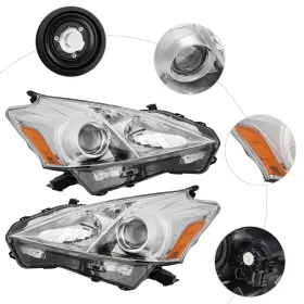 16585391 Tbvechi Driver&passenger Side Headlight Halogen Headlamp For 2012-2014 Toyota Prius V