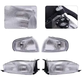 8111006011 Tbvechi For 1992-1994 Toyota Camry Pair Headlights And Corner Lights Kit Right Left
