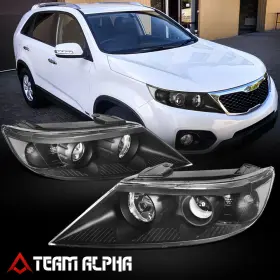 Tma-1lckb11osaikholh Team-alpha Fits 2011-2013 Kia Sorento Pair Oe Style Projector Headlight Lamps Black/clear