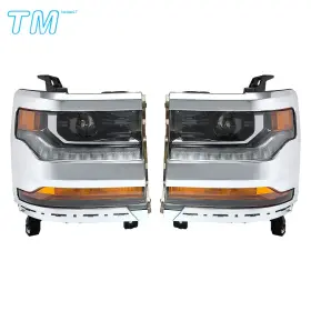 Techme17 438984 Headlight For Chevy Silverado 1500 2016 2017 2018 Hid/xenon With Led Drl Left Right