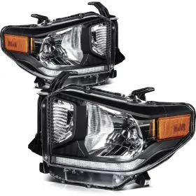 Th12832301f The-one-fp Left Right Pair Headlights Assembly For Toyota Tundra 2021-2014 Black Clear Lens