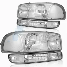 Th16216501f The-one-fp Fits 2007 Gmc Sierra Classic 1500-3500 Headlights Assembly Chrome Housing Front Th16216501f The-one-fp Fits 2007 Gmc Sierra Classic 1500-3500 Headlights Assembly Chrome Housing Front
