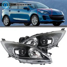 Tml2026728mt Thor-more-lighting For 2010 2012 2013 Mazda 3 Projector Headlights Black Housing Left&right Halogen Tml2026728mt Thor-more-lighting For 2010 2012 2013 Mazda 3 Projector Headlights Black Housing Left&right Halogen