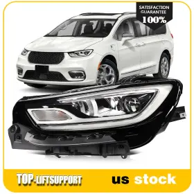 To129936p01 Top-liftsupport Headlight With Bulbs For 2021-2024 Chrysler Pacifica Led Drl Type Left Driver Side