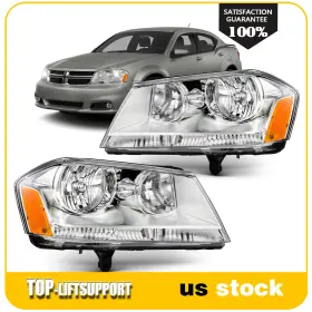 To190229pp01 Top-liftsupport Pair Headlights Assembly For 2008-2014 Dodge Avenger Reflector Type Lh Rh To190229pp01 Top-liftsupport Pair Headlights Assembly For 2008-2014 Dodge Avenger Reflector Type Lh Rh