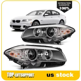 To848541p03 Top-liftsupport 2pcs Pair Halogen Headlights Assembly For Bmw 528i Base 2.0l 2012-13 With Projector