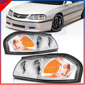 10313539 Top-refiting Headlights Assembly Chrome Headlamps For Chevy Impala 2000-2005