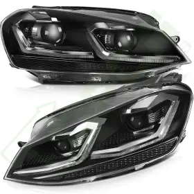 Top12668901sps Topcn-autoparts Fits Volkswagen Golf Mk7 2014-2015 Front Headlights Assembly Pair Black Housing Top12668901sps Topcn-autoparts Fits Volkswagen Golf Mk7 2014-2015 Front Headlights Assembly Pair Black Housing