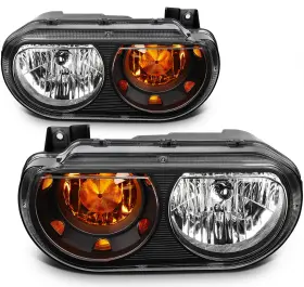 Top190224g02 Topcnautop Headlights Assembly Pair For Dodge Challenger 2008-2014 Black Housing Clear Lens Top190224g02 Topcnautop Headlights Assembly Pair For Dodge Challenger 2008-2014 Black Housing Clear Lens