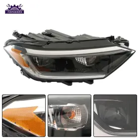 Vw2503175 Topgears56 Headlight Front For Volkswagen Jetta 2019-2023 Rh/passenger Led With Drl Clear Lens