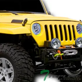 Hlxr-7-led-ch-tl Topline Autopart 7 Inch Round Chrome Led Sealed Beam Halogen Crystal Headlights For Gmc C/k
