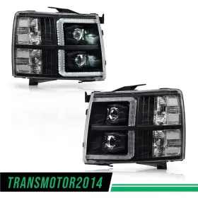 Tra913590 Transmotor2014 Fit For 2007-2014 Chevy Silverado Headlights Lamps Black Housing Clear Lens New Tra913590 Transmotor2014 Fit For 2007-2014 Chevy Silverado Headlights Lamps Black Housing Clear Lens New