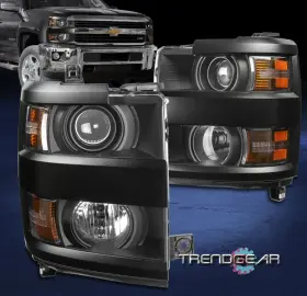 23172788 Trendgear Auto Parts For 15-19 Chevy Silverado 2500hd 3500 Hd Projector Headlight Headlamp Lamp Black