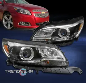 23285541 Trendgear Auto Parts For 13-15 Chevy Malibu Hid Xenon Projector Headlight Headlamp Lamp Black Lh Rh