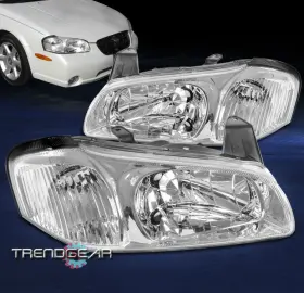 260602y925 Trendgear Auto Parts For 00-01 Maxima Gle Gxe Se 4dr Replacement Headlight Headlamp Lamp Chrome Lh Rh