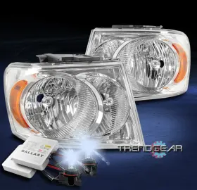 55078018ai Trendgear Auto Parts For 07 08 09 Dodge Durango Headlights Headlamps Lamp Chrome/amber With 8k Xenon Hid