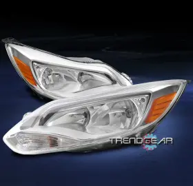 Bm5z13008m Trendgear Auto Parts For 12-14 Ford Focus Replacement Chrome Amber Headlights Headlamps Lamp Assembly Bm5z13008m Trendgear Auto Parts For 12-14 Ford Focus Replacement Chrome Amber Headlights Headlamps Lamp Assembly