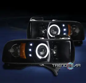 Ch2503101 Trendgear Auto Parts For 94-01 Dodge Ram 1500 2500 3500 Halo Led Black/smoke Projector Headlight Lamp Ch2503101 Trendgear Auto Parts For 94-01 Dodge Ram 1500 2500 3500 Halo Led Black/smoke Projector Headlight Lamp