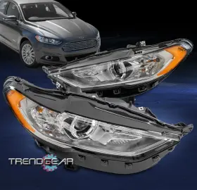 Fo2502348 Trendgear Auto Parts For 17 18 19 20 Ford Fusion Halogen Projector Headlight Headlamp Lamp Chrome L R