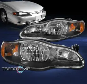 Gm2502212 Trendgear Auto Parts For 00-05 Chevy Monte Carlo Ls Ss Replacement Headlights Headlamps Black Lh Rh