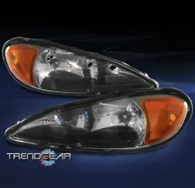 Gm2503196 Trendgear Auto Parts For 1999 2000 2001 2002 2003 2004 2005 Pontiac Grand Am Headlights Lamps Black