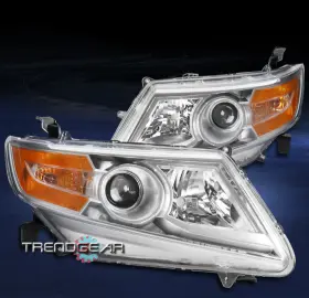 Ho2502142 Trendgear Auto Parts For 11-17 Honda Odyssey Replacement Projector Headlight Headlamp Lamp Chrome Set Ho2502142 Trendgear Auto Parts For 11-17 Honda Odyssey Replacement Projector Headlight Headlamp Lamp Chrome Set
