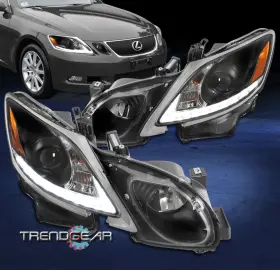 Lx2502141 Trendgear Auto Parts For 06-11 Lexus Gs300 Gs430 Hid/non-afs Led Projector Headlights Headlamps Black
