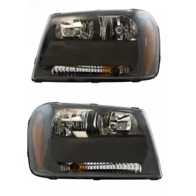 Hla88578 Trq For Chevy Trailblazer 06-09 Driver And Passenger Side Replacement Headlights