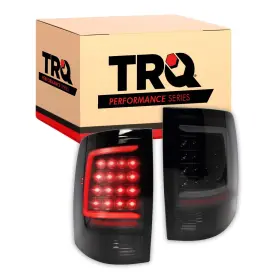 Trq Lta71046 Tail Light Assembly Set Led C Bar Black Smoked Housing Compatible With Dodge Ram