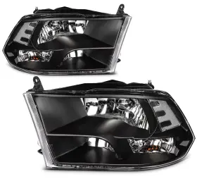 Turbo165895g01 Turboshop Pair For 2011 2012-2018 Ram 1500 2500 3500 Headlight Assembly Headlamp Black