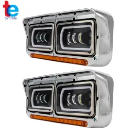 Sdd-hlhay023bk Turitrade Led Drl Projector Headlights Lamp For Kenworth W900 1981-2019