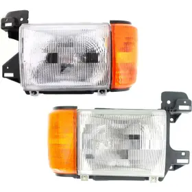 E9tz13008c Tyc Left Right With Side Marker Headlight Set For 87-91 F-150 88-91 F Super Duty