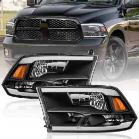 18m1120303l0826 Ultimatecar Pair Led And Drl Black Headlights For 2009-2018 Dodge Ram 1500 2500 3500 Halogen