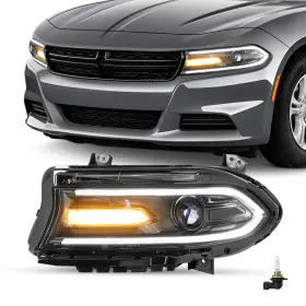 Ch2502337 Ultravision9 For 2015-2022 Dodge Charger Halogen With Led Drl Projector Headlight Driver Side Ch2502337 Ultravision9 For 2015-2022 Dodge Charger Halogen With Led Drl Projector Headlight Driver Side