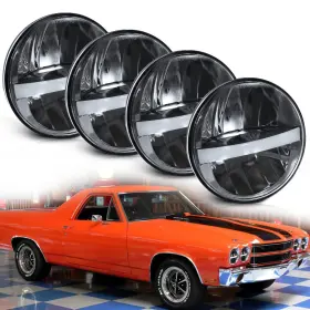 H5006 Uni-shine 782855394410 Led Headlight Round 5.75 Inch 4pcs H5001 Hi Lo Beam Drl 59-76