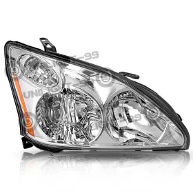 Unilight Lx2502123 For 2004-2009 Lexus Rx350 Rx330 Halogen Chrome Right Side Not Hid Lamp Headlight