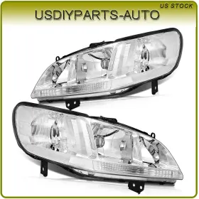Usd163632s01 Usdiyparts Fits 1998-2002 Honda Accord Chrome Headlight Headlamp Assembly Replacement Pair