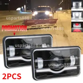 4x6001b Usparts888 2pcs Led Headlights Headlamp Fit For Blizzard Snowplow Snow Plow 680lt 720lt 810