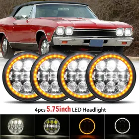 6030d V-rogerparts 4x 5.75 Inch 5-3/4inch Led Headlight Drl Angel Eye For Ford Galaxie 500 1962-1974 6030d V-rogerparts 4x 5.75 Inch 5-3/4inch Led Headlight Drl Angel Eye For Ford Galaxie 500 1962-1974