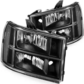 13073999 Valuezone-autoparts 1 Pair Black Headlight Assembly Lamp Fits 2007-14 Gmc Sierra 2500 3500 Hd 13073999 Valuezone-autoparts 1 Pair Black Headlight Assembly Lamp Fits 2007-14 Gmc Sierra 2500 3500 Hd