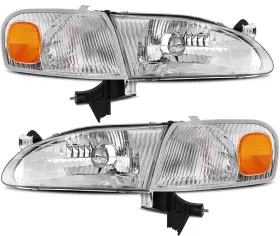 13074010 Valuezone-autoparts 1 Pair Headlight Assembly Left Right Side Fits 1998-00 Toyota Corolla