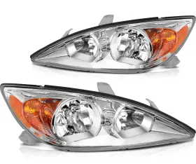 To2503137 Valuezone-autoparts 13074011 2x Chrome Housing Headlights Assembly Lamp Fits 02-04 Toyota Camry