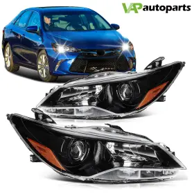 Va1279130011p Vap-autoparts For Toyota Camry 2015-2017 Headlights Assembly Left Right Sides Black Housing