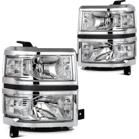 Vap12912901ps Vap-autoparts Fits Chevy Silverado 1500 2014-2015 Chrome Housing Headlights Assembly Pair Vap12912901ps Vap-autoparts Fits Chevy Silverado 1500 2014-2015 Chrome Housing Headlights Assembly Pair