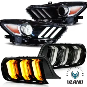 2036-mws-ctm Vland 2080-hp Led Projector Headlights Clear Tail Lights 5mode For Ford Mustang 2015 2016 2017