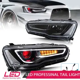 Vland 729162367409 Demon Eye Projector Headlights Fit Mitsubishi Lancer Evo X Sedan 2008-2018